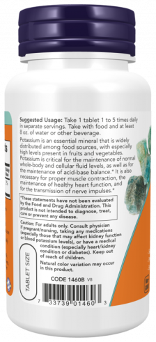 NOW Potassium Gluconate 99 mg, 100 таблеток