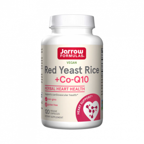Jarrow Formulas Red Yeast Rice + Co Q10, Красный дрожжевой рис + Коэнзим Q10, 120 капсул