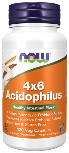 NOW 4х6 Acidophilus, 120 капсул
