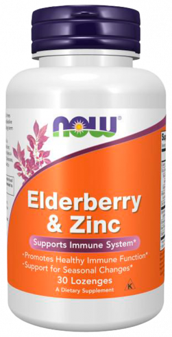NOW Elderberry &amp; Zinc, 30 табелок