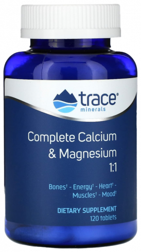 Trace Minerals Complete Calcium &amp; Magnesium 1:1, 120 таблеток