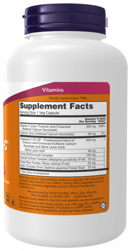 NOW Супер Витамин-С 500, 180 капсул