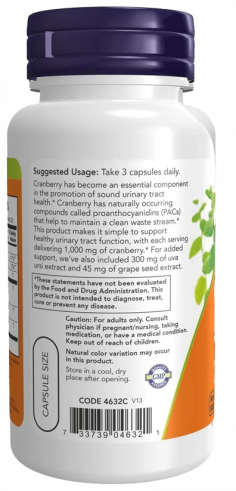 NOW Cranberry with PACs, 90 капсул